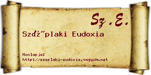 Széplaki Eudoxia névjegykártya